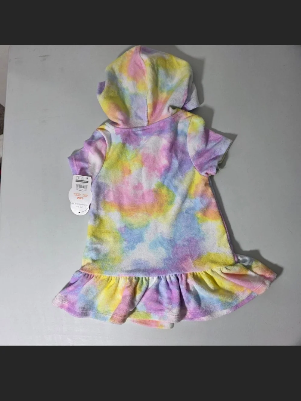 Wonder Nation Hooded Cover-up Dress - Pastel Tie-Dye